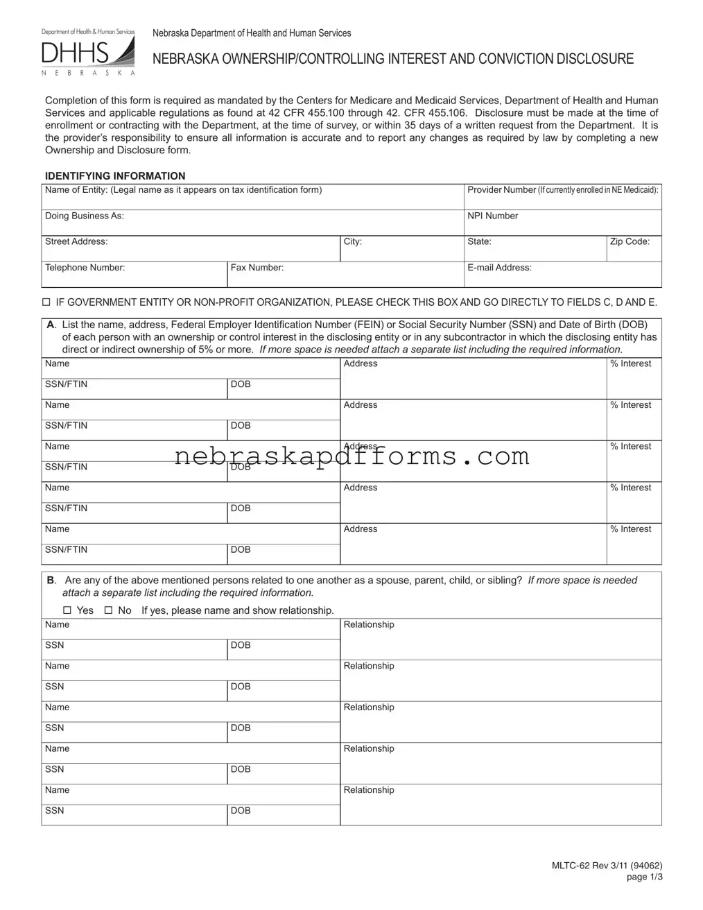 Mltc 62 Nebraska Form