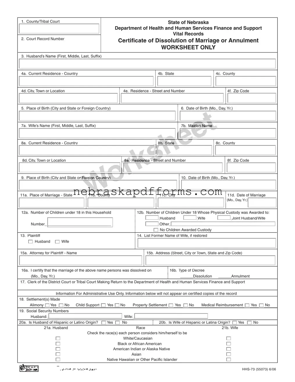 Nebraska Hhs 73 Form