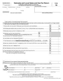 Nebraska 10 Form