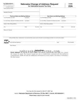Nebraska 22A Form