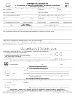 Nebraska 451 Form