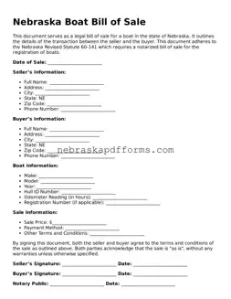 Attorney-Approved  Boat Bill of Sale Document for Nebraska