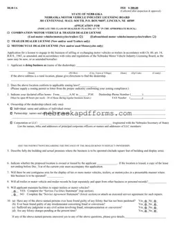 Nebraska Dlb 1A Form