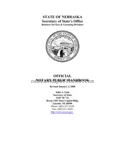 Notary Handbook Nebraska Form